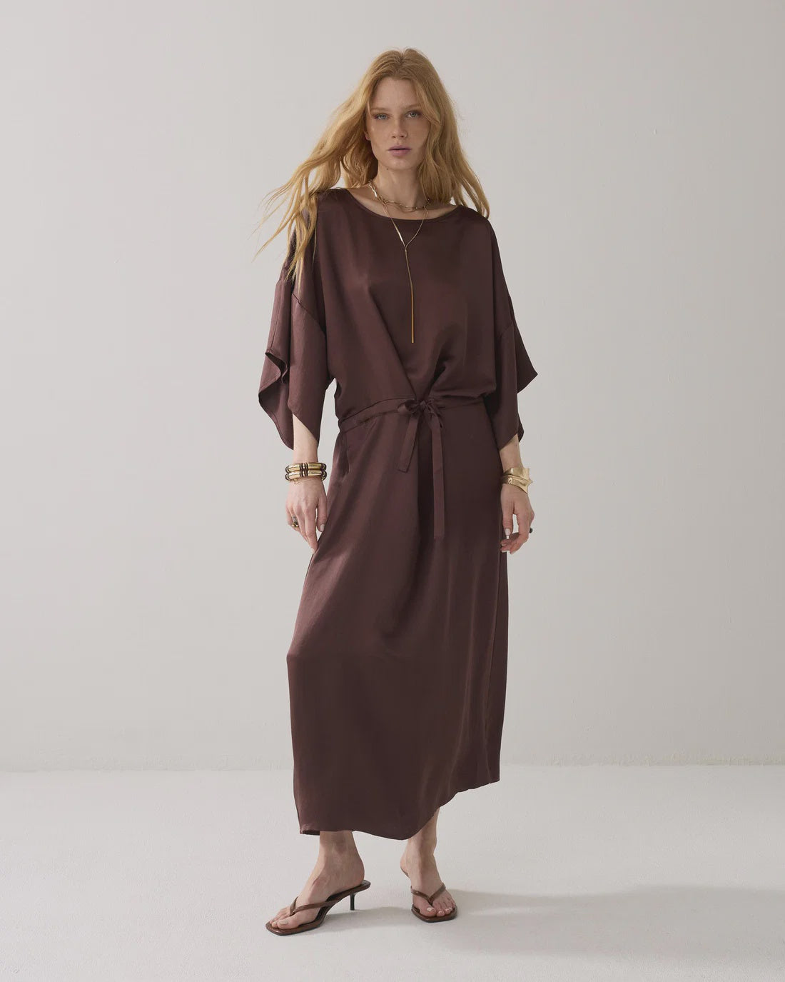 Midi Dress in Silky Fabric