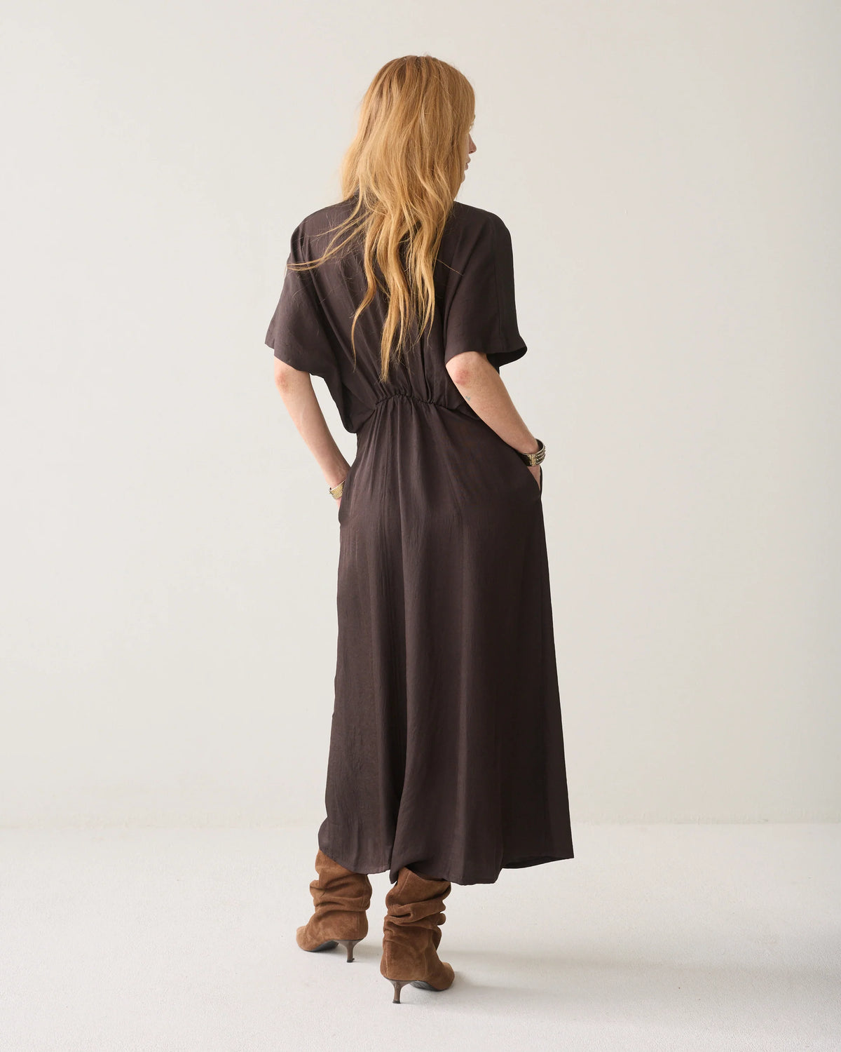 Shiny Button-Down Dress