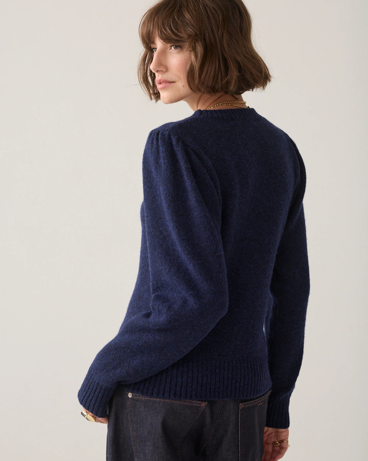Knitted jumper with Puff Sleeves