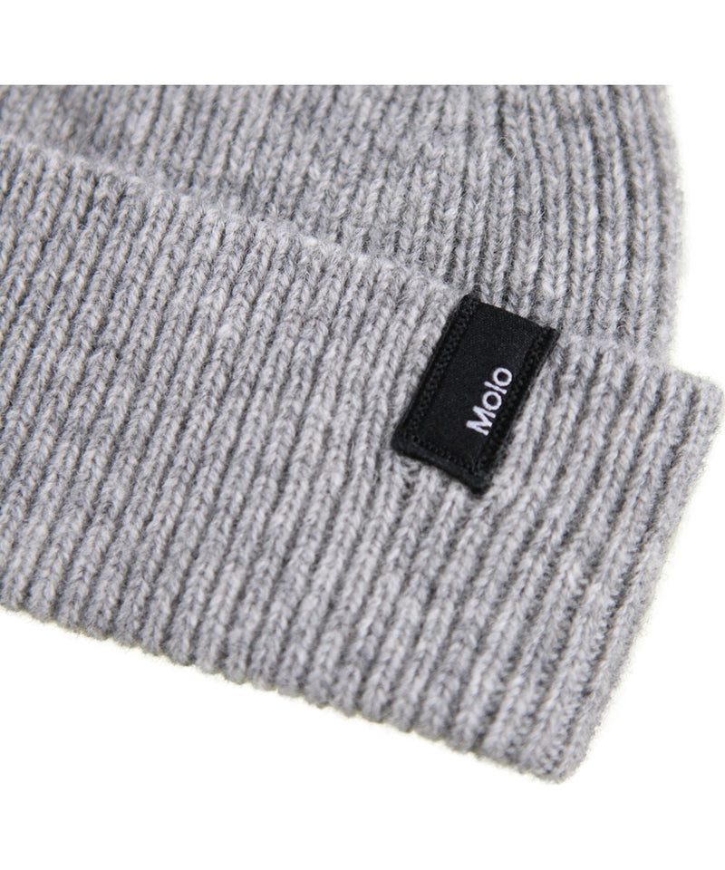 Karl Grey Mélange Rib-Knitted Beanie