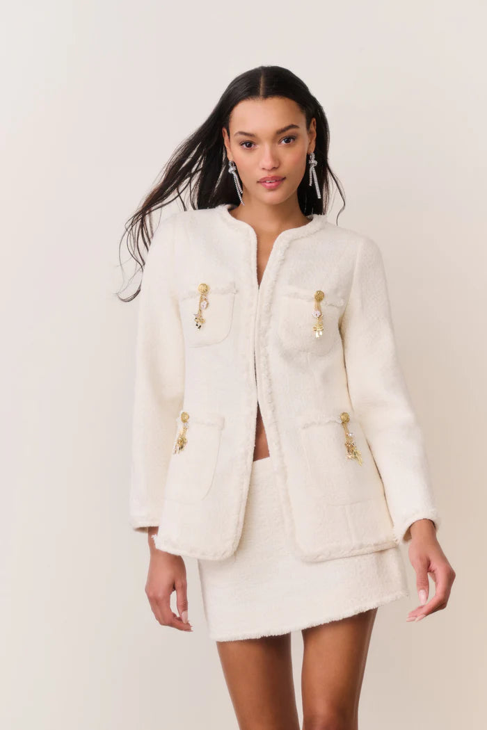 Adrina Tweed Embellished Jacket