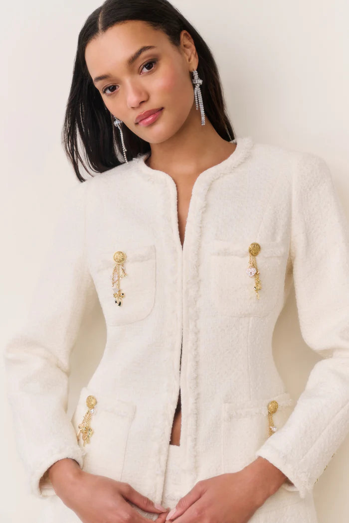 Adrina Tweed Embellished Jacket