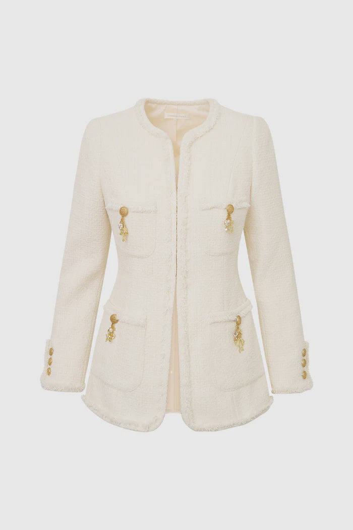 Adrina Tweed Embellished Jacket