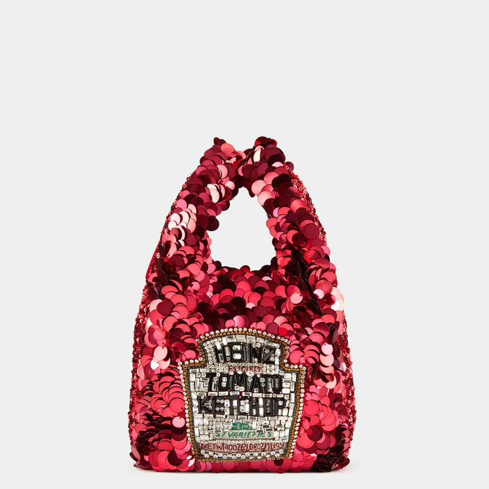 Anya Brands Mini Tote Ketchup in Red Sequins