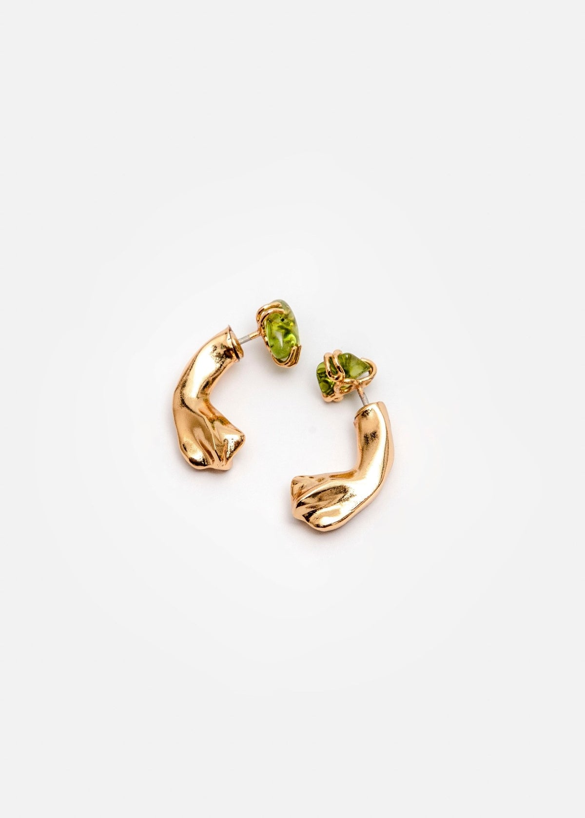 Peridot Mini Petal Curve Earrings