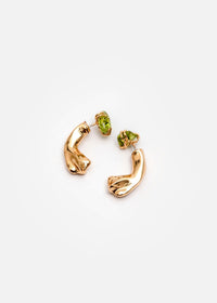 Peridot Mini Petal Curve Earrings