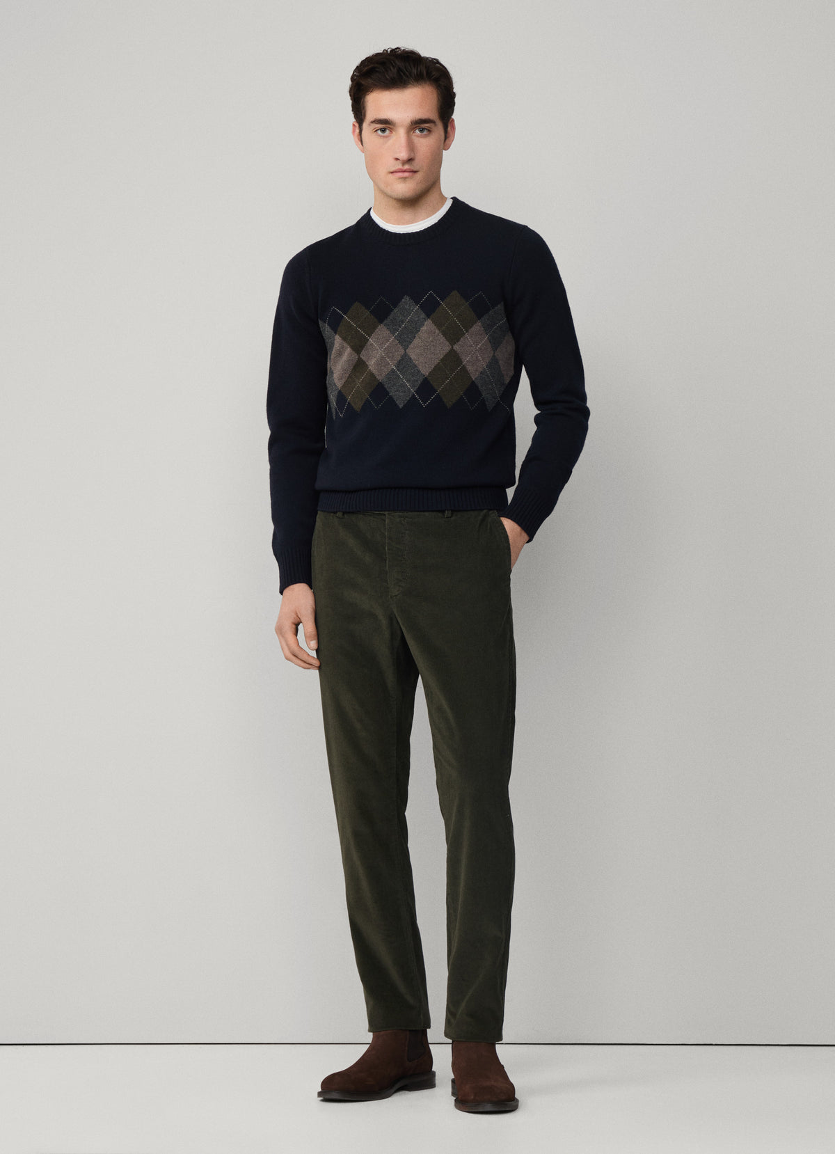 Argyle Crew Neck Jumper