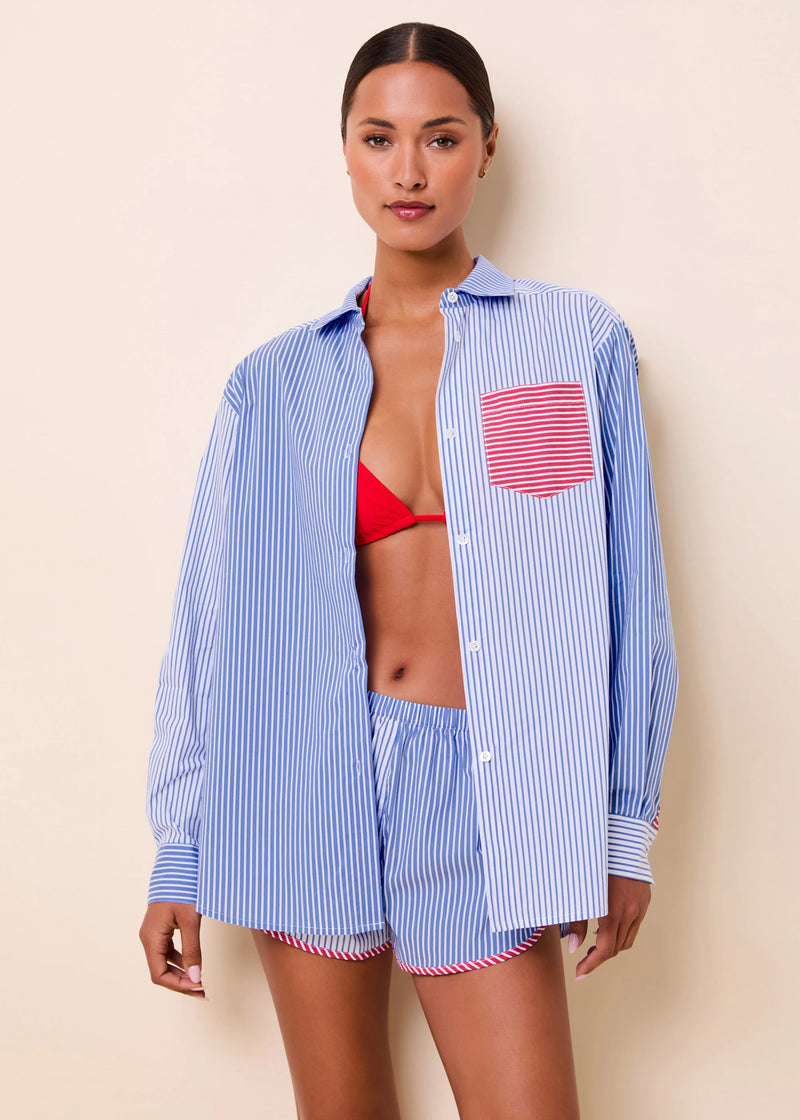 Avril Button Down Colorblock