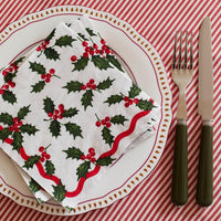 Holly White Christmas Paper Napkins