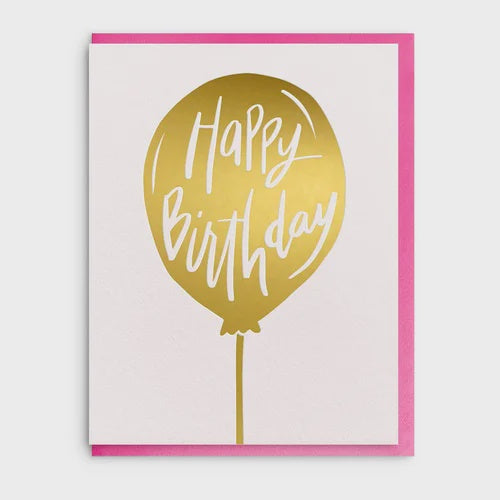 Happy Birthday Balloon - Gold Foil
