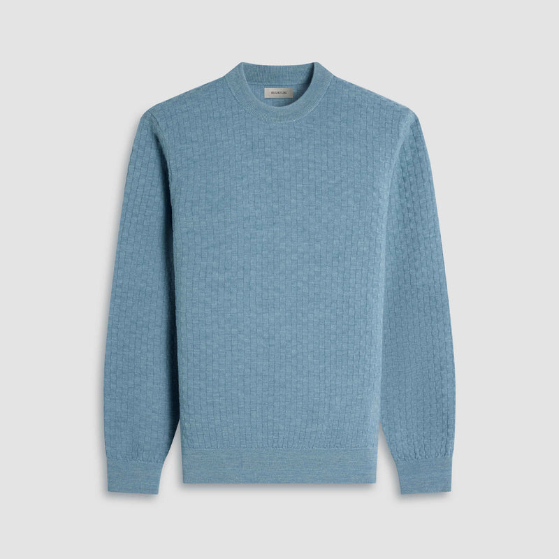 Basketweave Crewneck Sweater