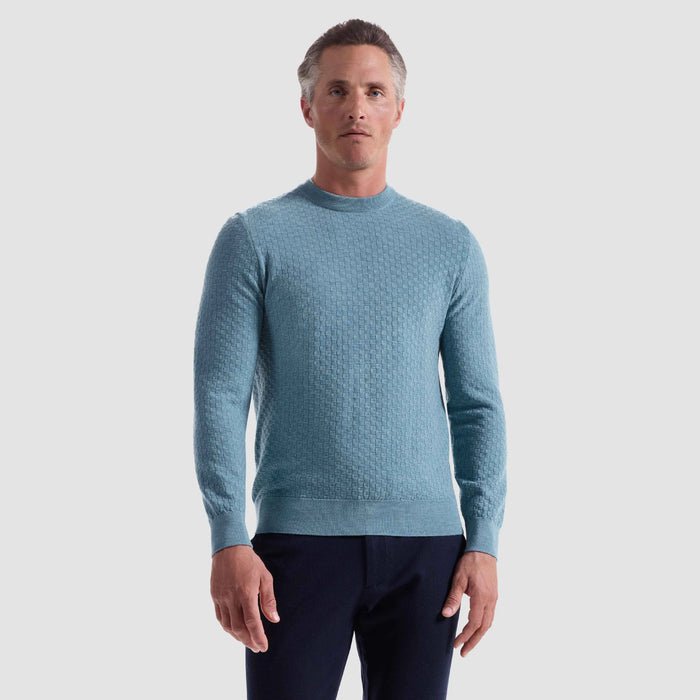 Basketweave Crewneck Sweater