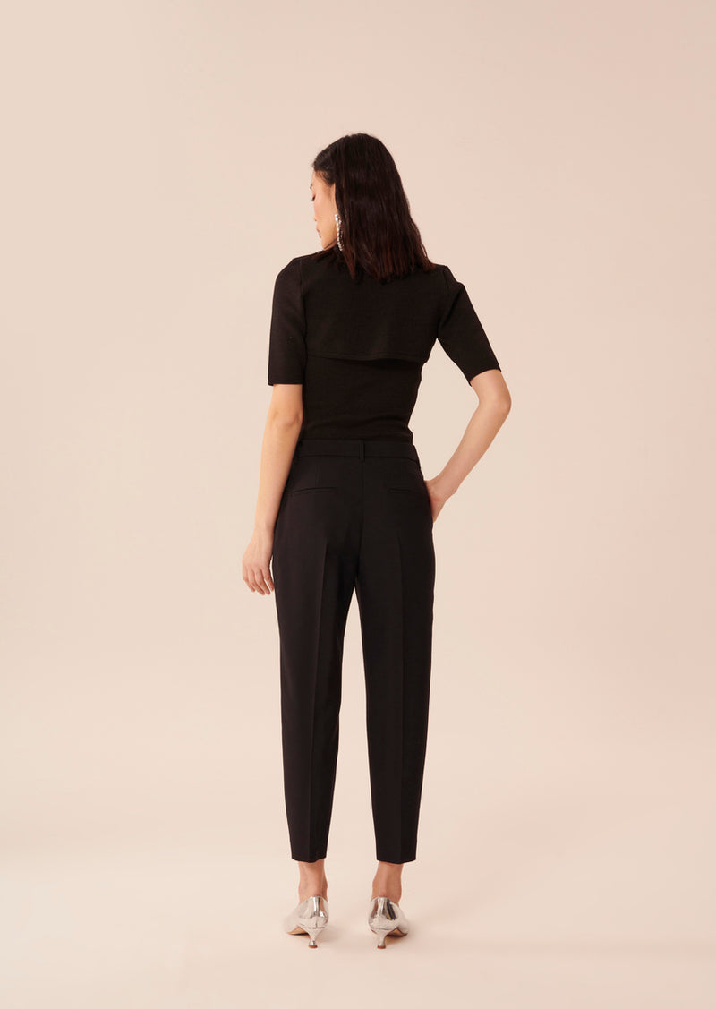 Black Philippine Trousers in Cold Wool