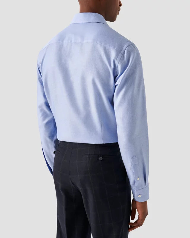 Blue Slim Cotton & Tencel Lyocell Shirt
