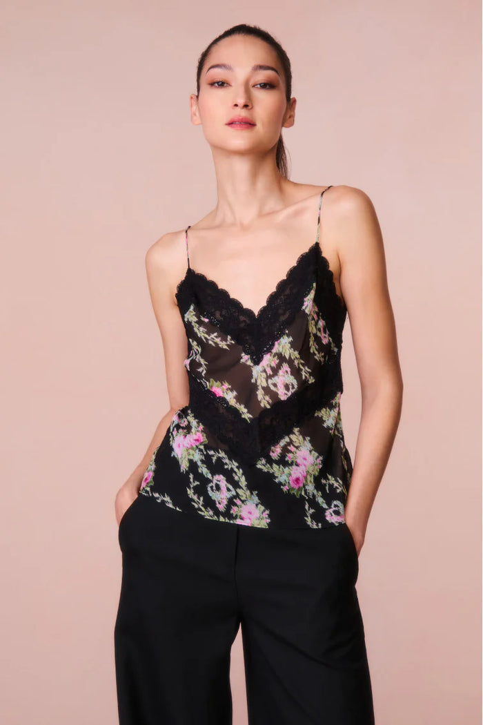 Brimsley Floral Lace-Trim Top