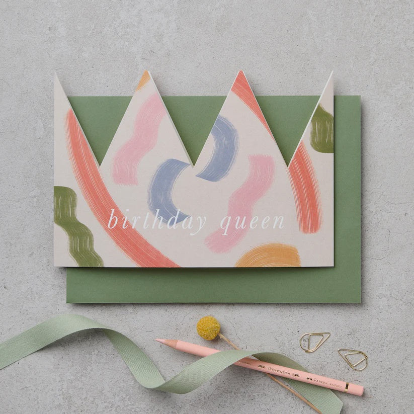 Paper Crown Birthday Card - Birthday Queen