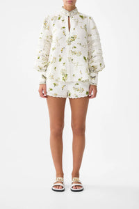 Buttoned Collar Blouse with Sleeve