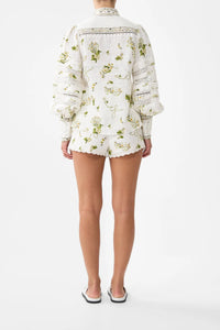 Buttoned Collar Blouse with Sleeve