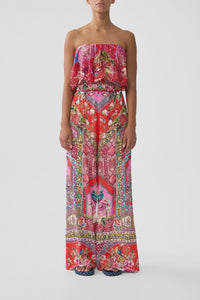 Strapless Jumpsuit with Frill