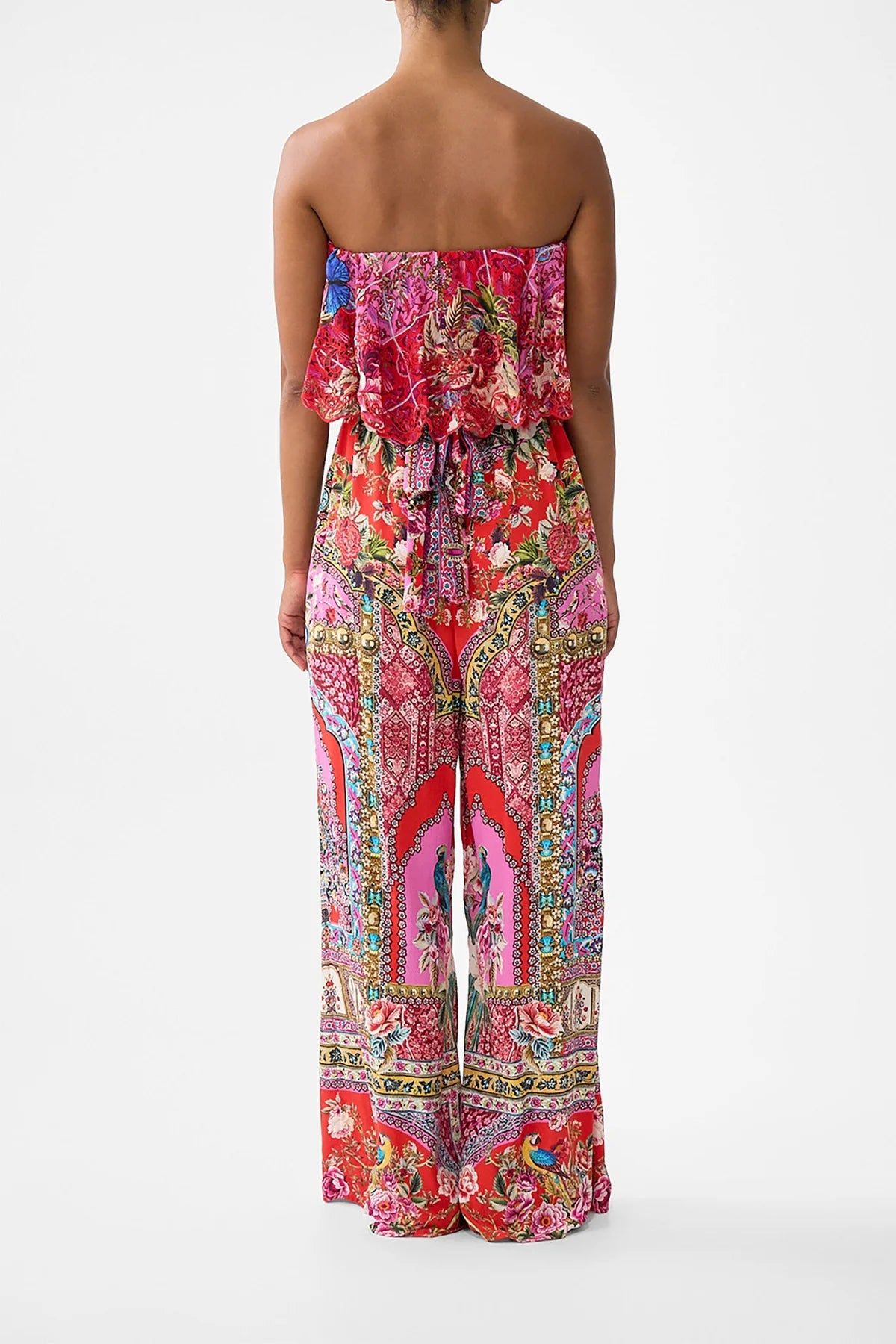 Strapless Jumpsuit with Frill