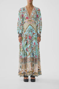 Button Dress with Shaped Waistband