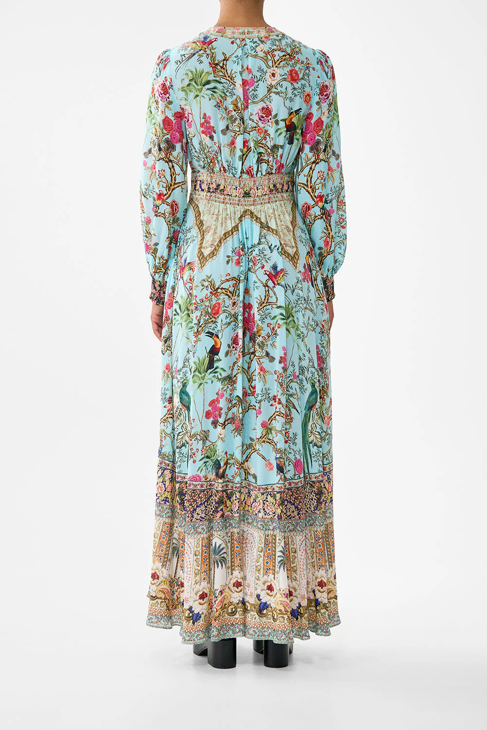 Button Dress with Shaped Waistband