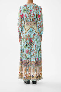 Button Dress with Shaped Waistband