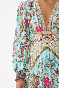 Button Dress with Shaped Waistband