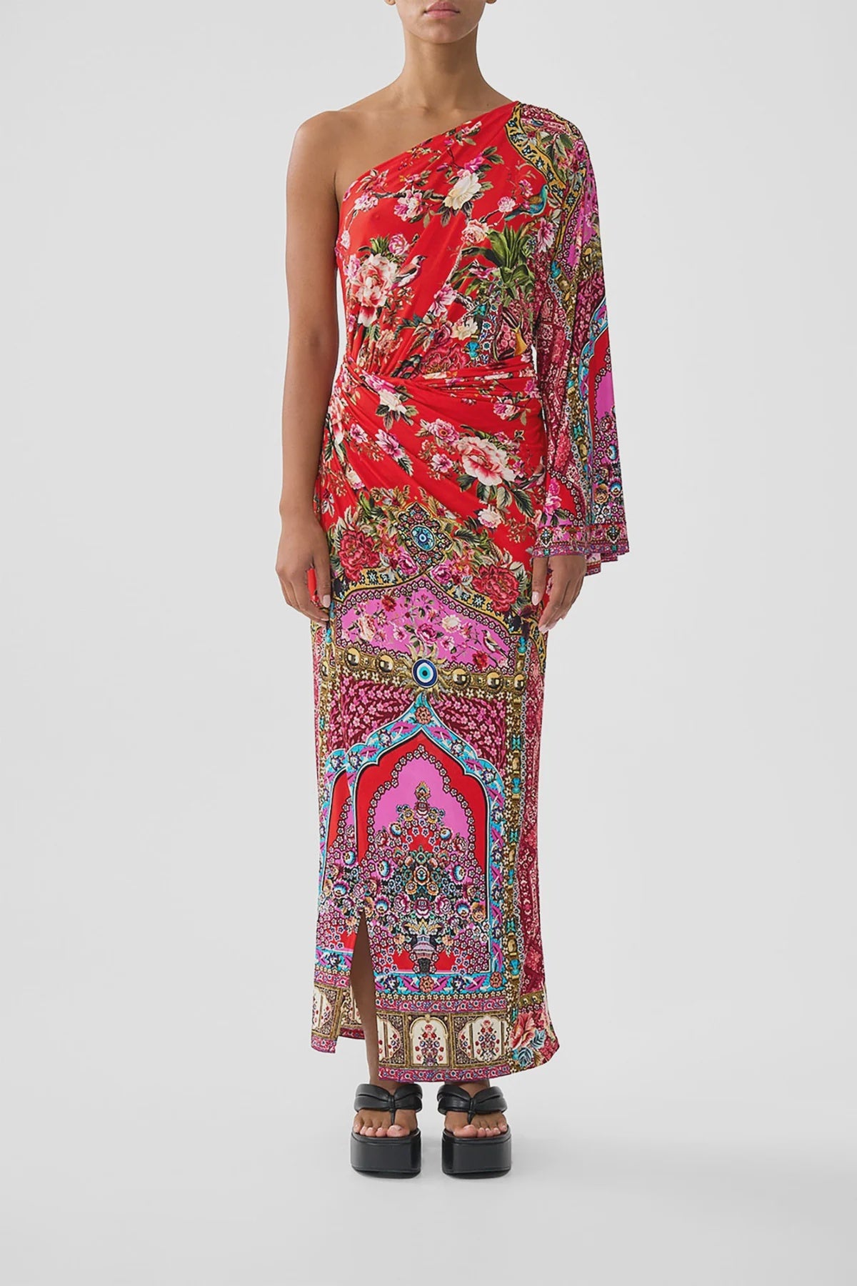 One Shoulder Jersey Dress