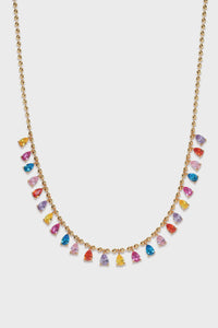Mirror Pear Drop Rainbow Necklace