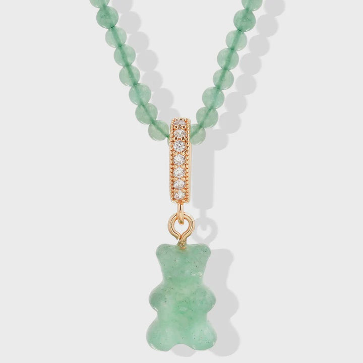 Crystal Necklace with Bear Pendant