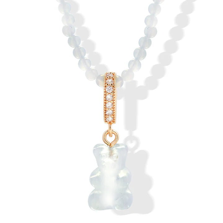 Crystal Necklace with Bear Pendant