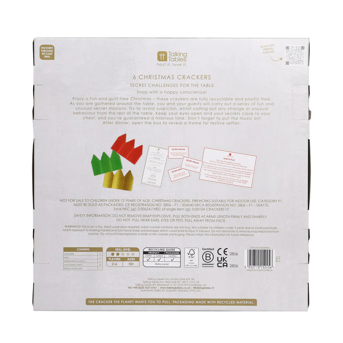 Sant Red Christmas Crackers