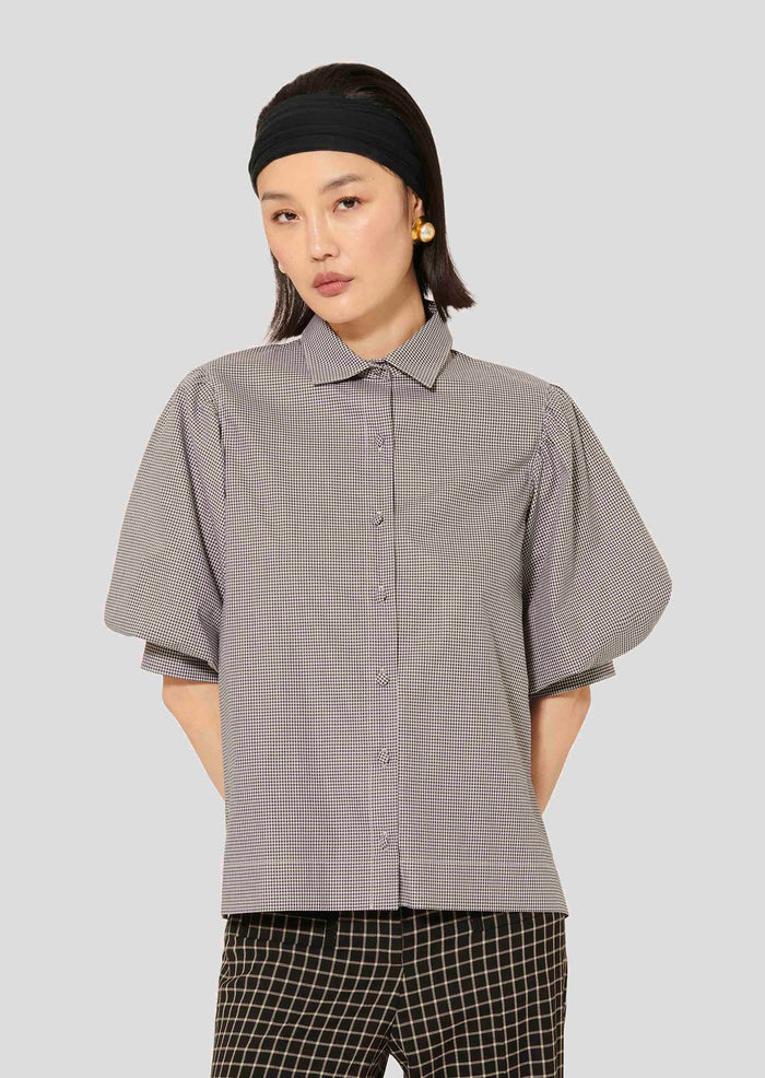 Calypso Black Gingham Shirt