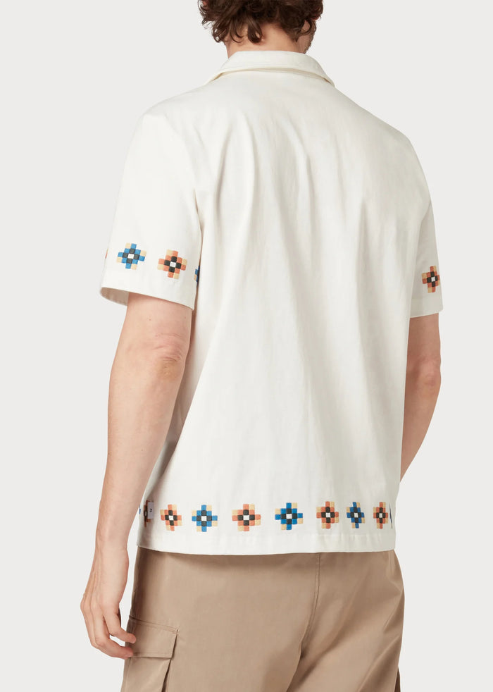 Casual Tile Embroidery Shirt