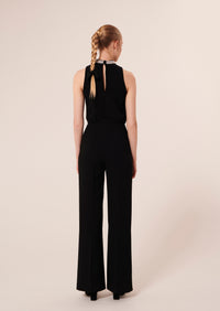 Ceciliana Black Jumpsuit in Crepe