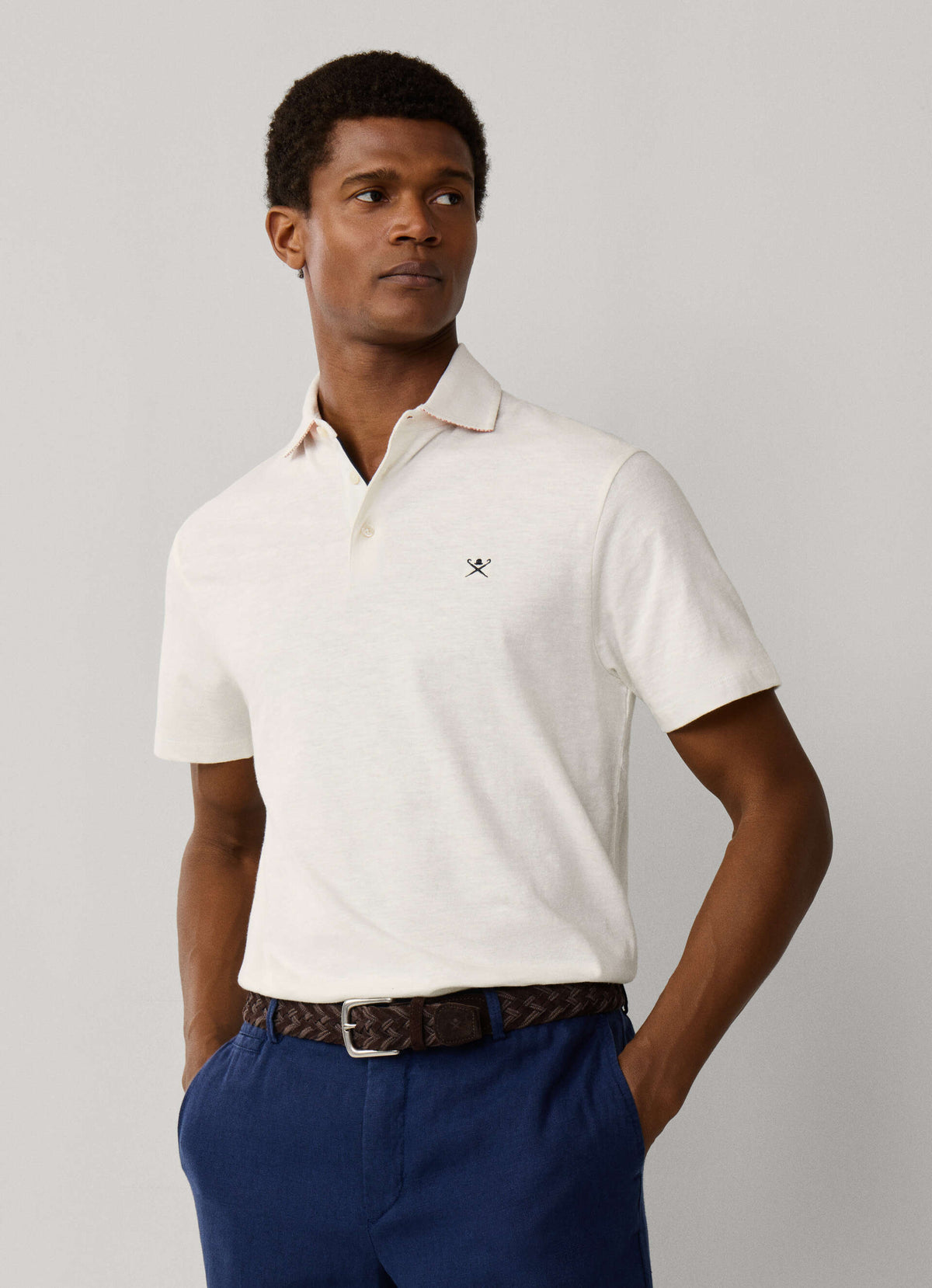 Classic Fit Linen Trim Polo