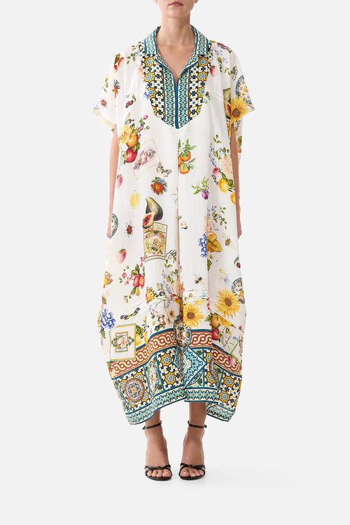 Collared Kaftan w Pleat