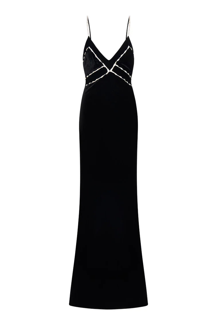 Corrino Velvet Embellished Dress