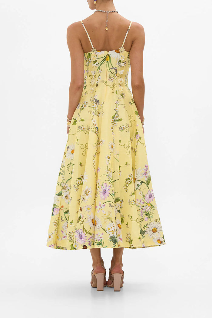 Corset Dress with Long Flared Skirt