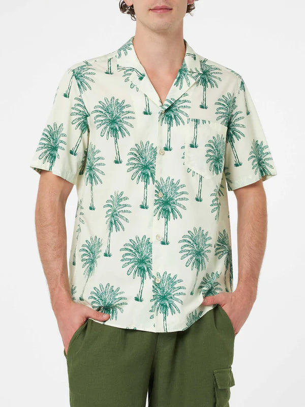 Cotton Shirt Kalea with Palm Print