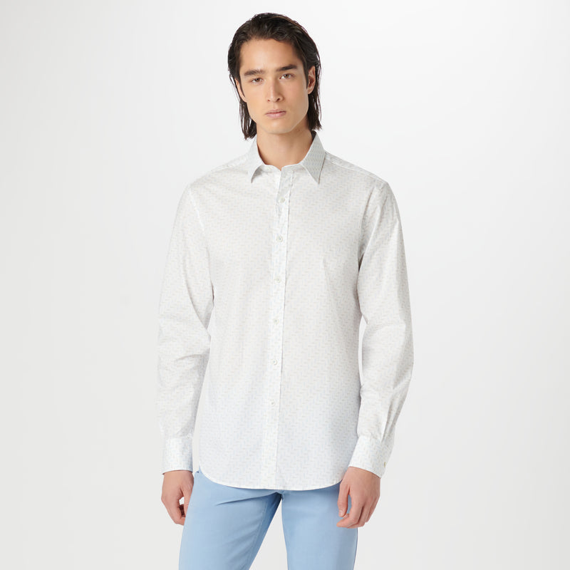 OoohCotton Stretch Geometric Shirt