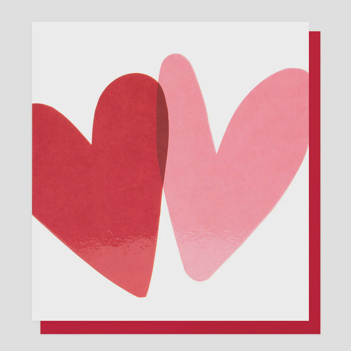 Pink & Red Overlapping Hearts Card