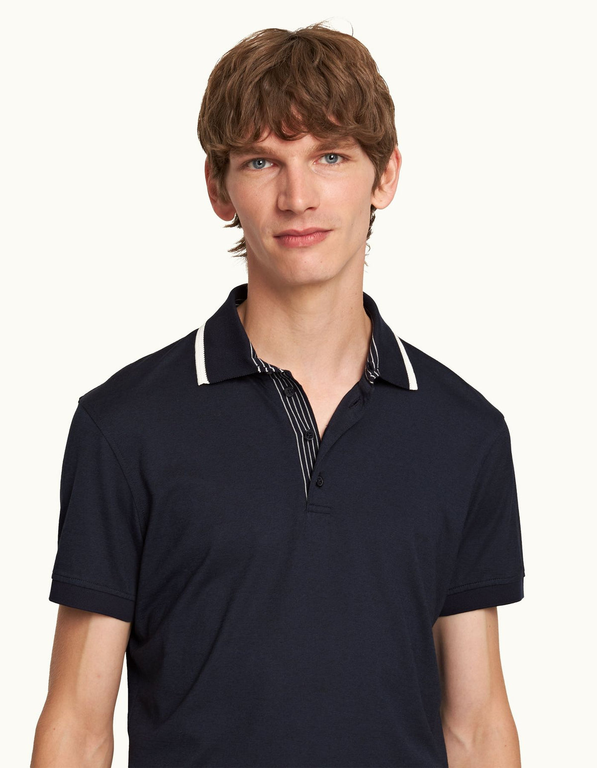 Dominic Tipping Collar Knit Polo Shirt