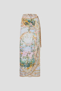 Draped Wrap Maxi Sarong w/ Tie Waist