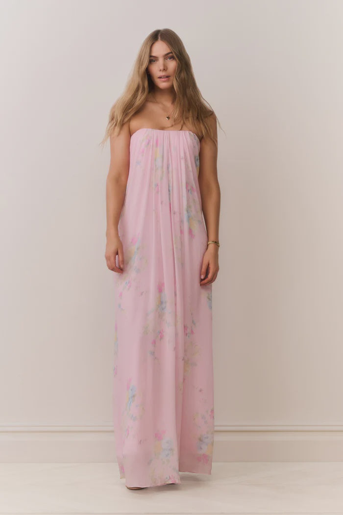 Emara Strapless Chiffon Gown