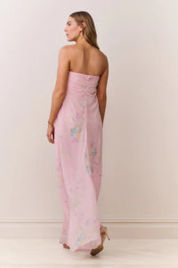 Emara Strapless Chiffon Gown
