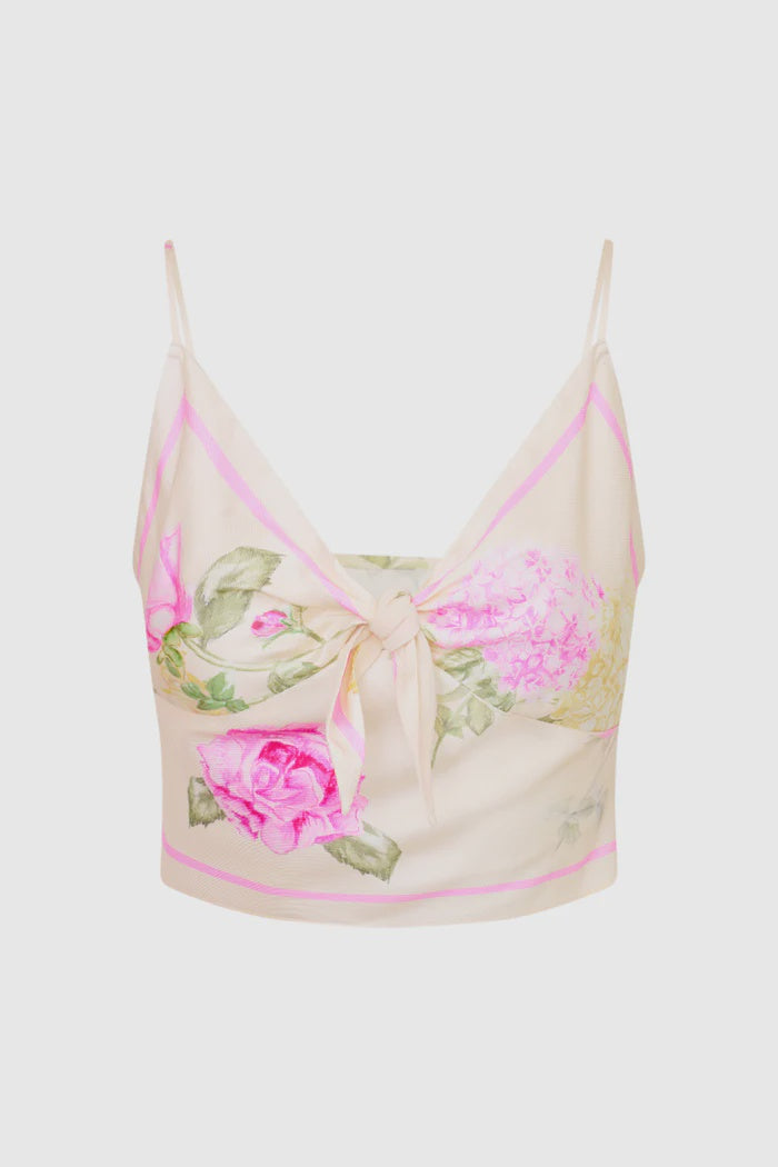 Emeraine Satin Floral Top