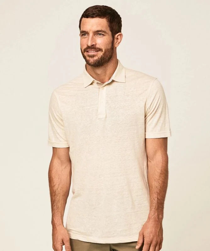 Embroidered Linen Polo Shirt