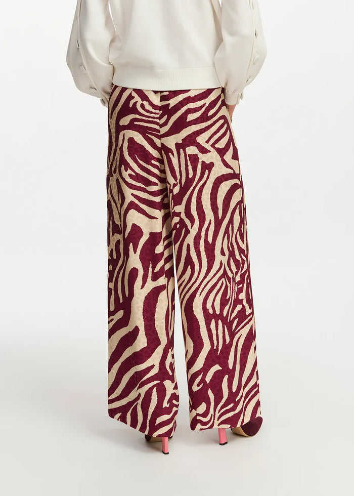 Zebra-Print Wide-Leg Pants